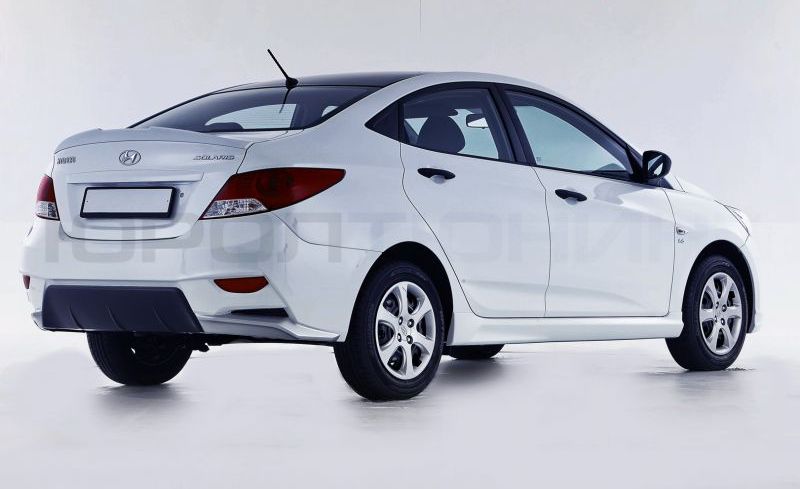 Задний бампер Hyundai Solaris 2010-2014 (sedan) YT