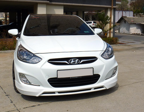 Юбка переднего бампера MV Вар.№2 Hyundai Solaris 2010-2013