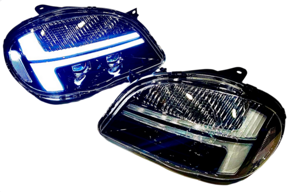 Тюнинг фары в стиле Audi 4 BI LED линзы для Chevrolet Niva ВАЗ 2123