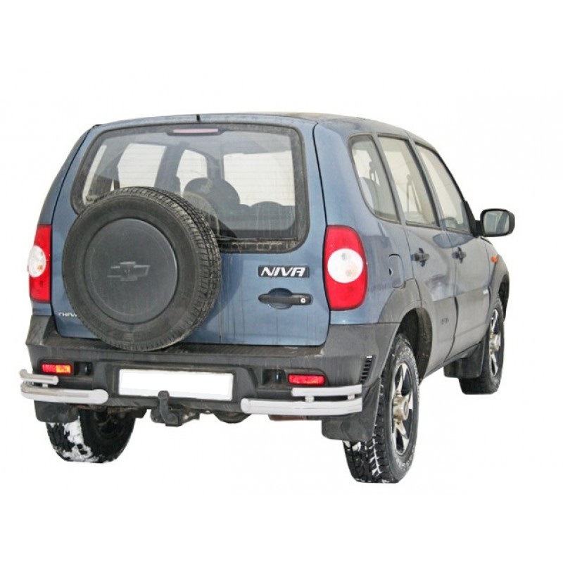 Защита заднего бампера "Уголки двойные" (НПС) d63.5 Chevrolet Niva (0250rs)