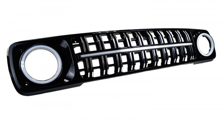 Решетка радиатора BestPartner для Лада Нива 4х4 с LED-планкой, ДХО в обрамлении фар