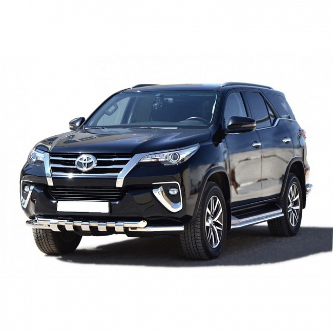 Защита порогов Toyota Fortuner (2015-н.г.) труба 40 мм (НПС) (арт.1988Н)