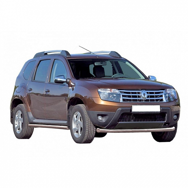 Защита переднего бампера одинарная на Renault Duster (2010-2015 г.в.) ППК (арт.1700К)