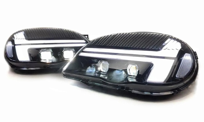 Тюнинг фары в стиле Audi 4 BI LED линзы для Chevrolet Niva ВАЗ 2123