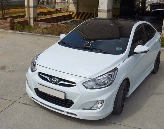 Юбка переднего бампера MV Вар.№2 Hyundai Solaris 2010-2013