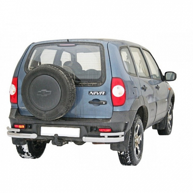 Защита заднего бампера "Уголки двойные" (НПС) d63.5 Chevrolet Niva (0250rs)