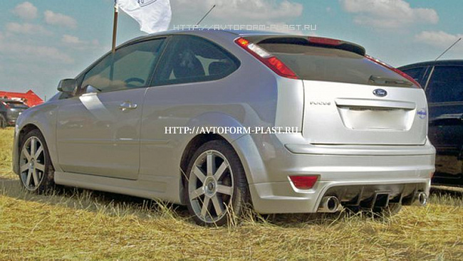 Юбка-Диффузор Sport на задний бампер Ford Focus 2 (хэтчбек)(2004-2008)