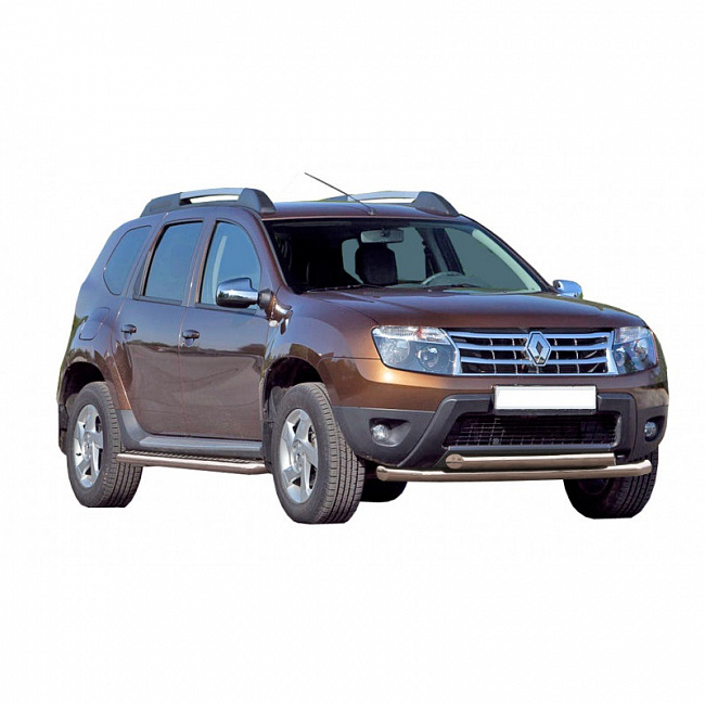 Защита порогов Renault Duster (2012-) с алюм.листом, 63.5 мм (НПС) (1703Н)