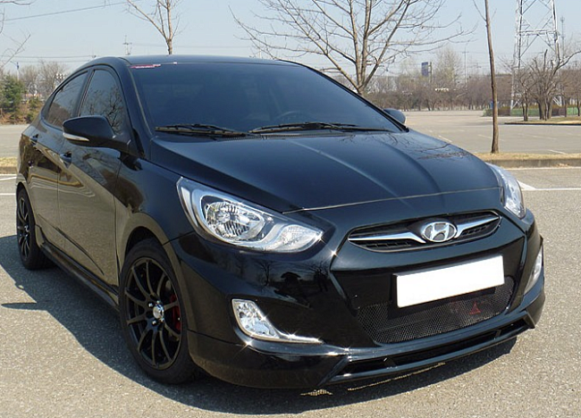 Юбка переднего бампера MV Вар.№2 Hyundai Solaris 2010-2013